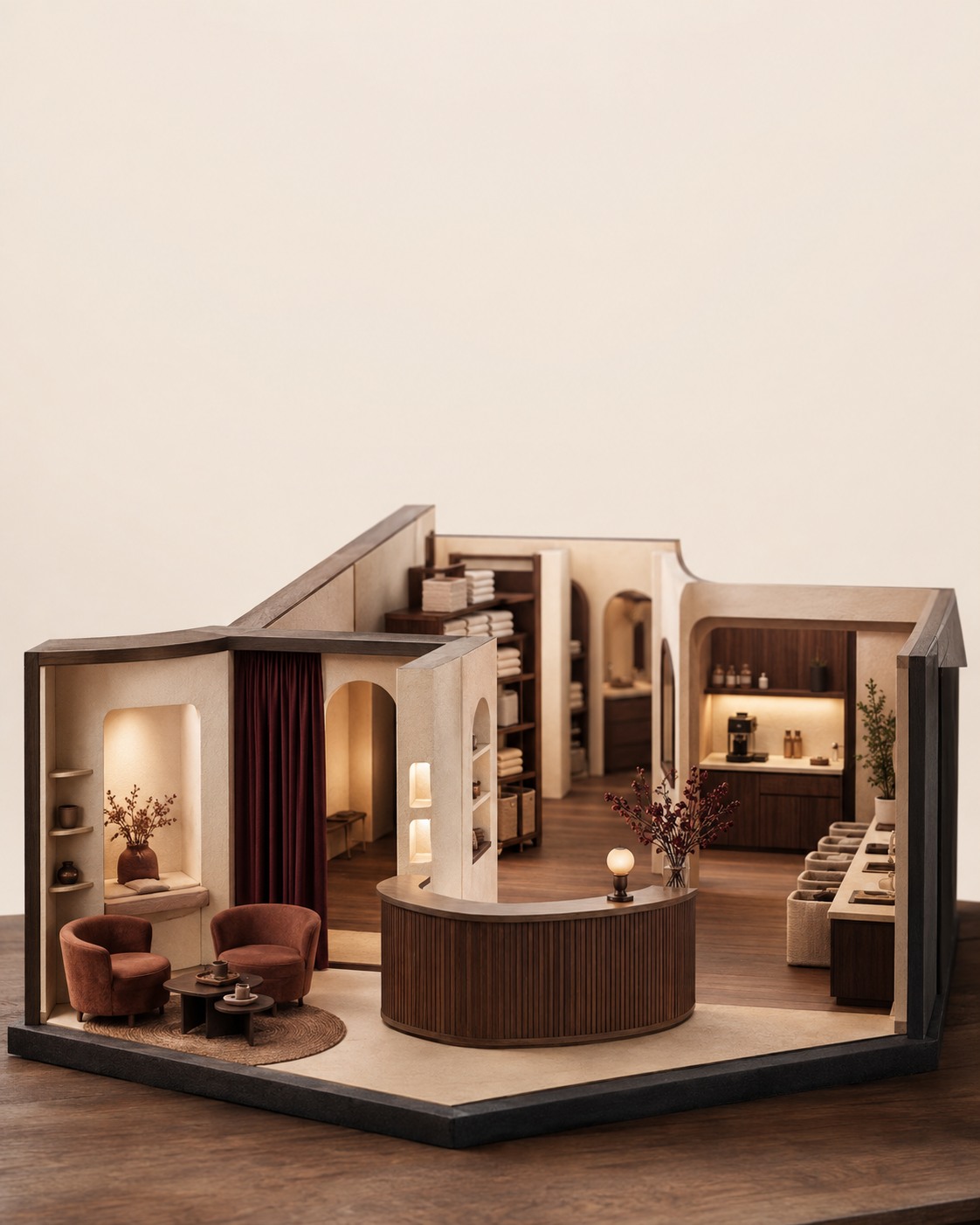 Was man von außen nicht sieht: Miniaturstudio im Querschnitt